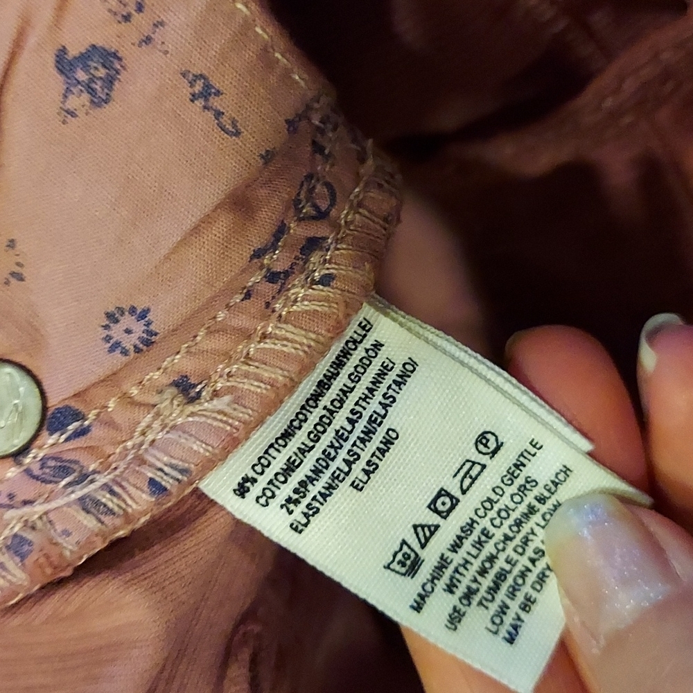 🌴FINAL SALE Free People Hi-Rise Cords Raw Hem Mauve Size 27 - Picture 8 of 9